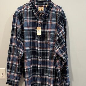 RedHead Blue and White Plaid Button Down Shirt